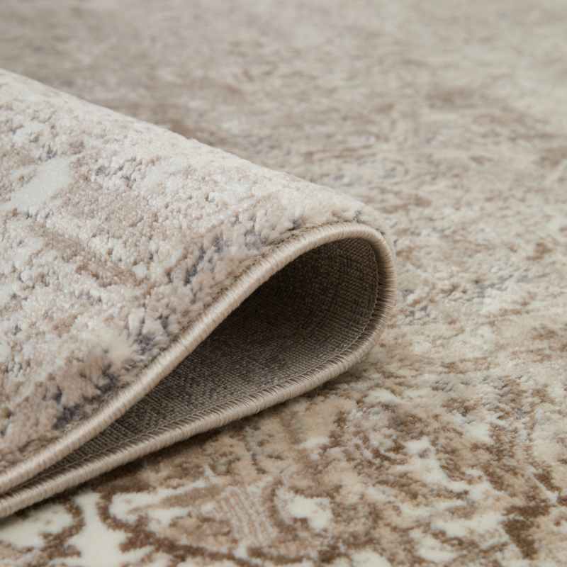 Vintage 865AC Traditional Border Medallion Rugs in Anthra Grey