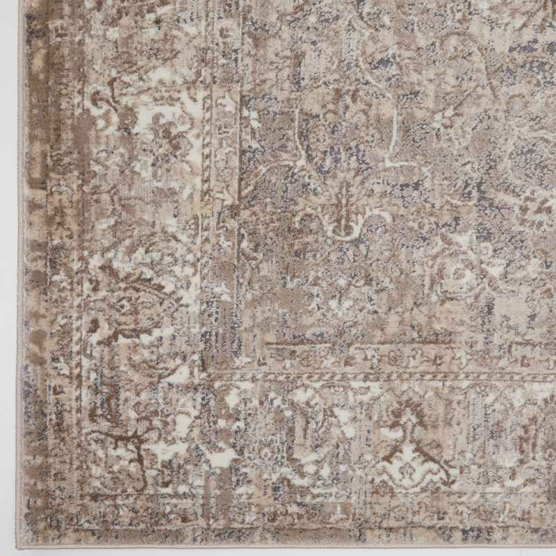 Vintage 865AC Traditional Border Medallion Rugs in Anthra Grey
