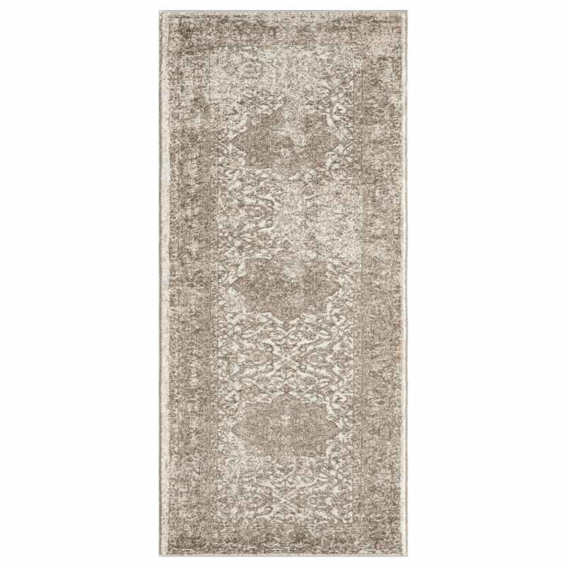 Vintage 865AC Traditional Border Motif Runner Rugs in Cream Light Beige