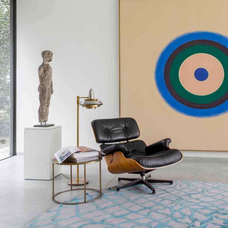 Louis De Poortere Mad Men Dedalo Circle Rugs 9203 in Blue Marine