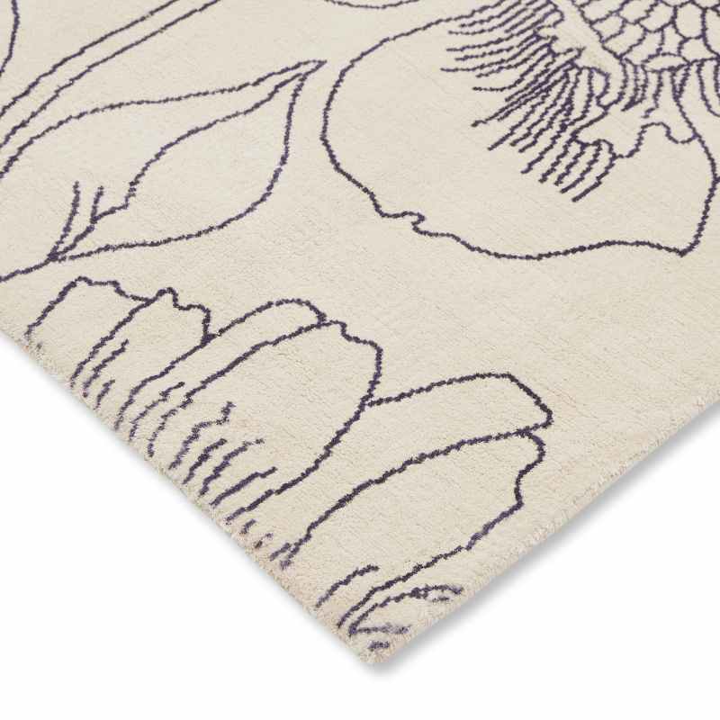 Linear Floral 162508 Rugs by Ted Baker in Blue