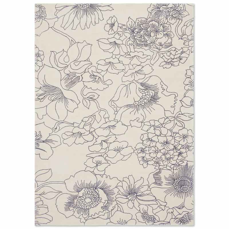 Linear Floral 162508 Rugs by Ted Baker in Blue