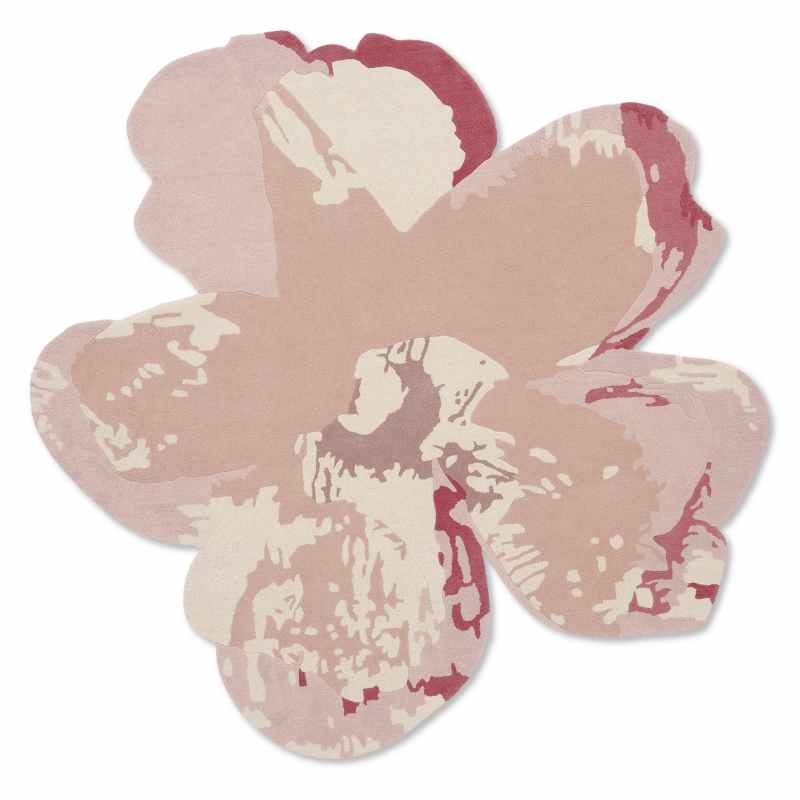 Shaped Magnolia 162302 Circle Rugs by Ted Baker in Light Pink