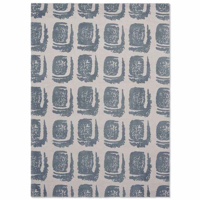Woodblock 163001 Cotton Rugs by Ted Baker in Grey