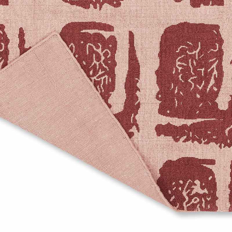Woodblock 163003 Cotton Rugs by Ted Baker in Red
