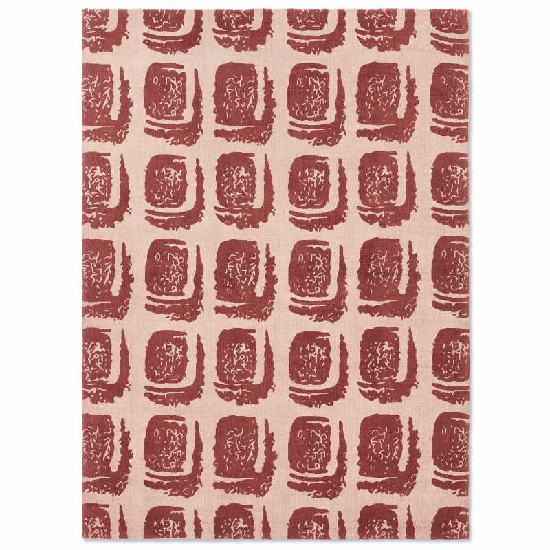 Woodblock 163003 Cotton Rugs by Ted Baker in Red