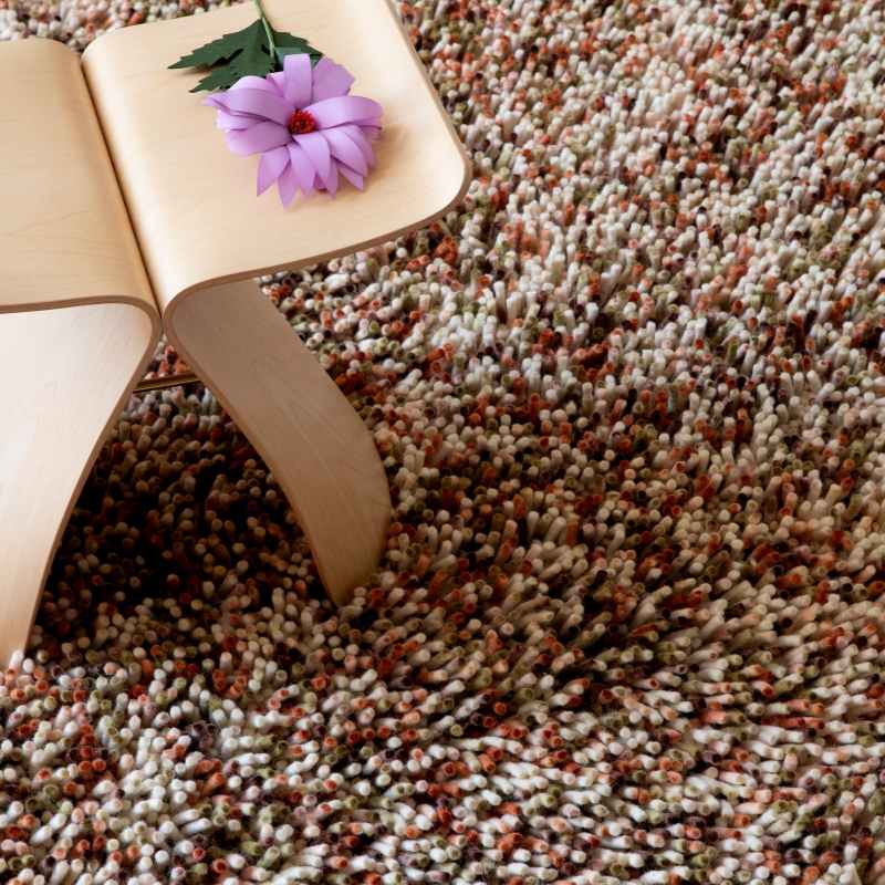 Rocks 70523 Asymmetric Shaggy Rugs by Brink and Campman in Pumpkin