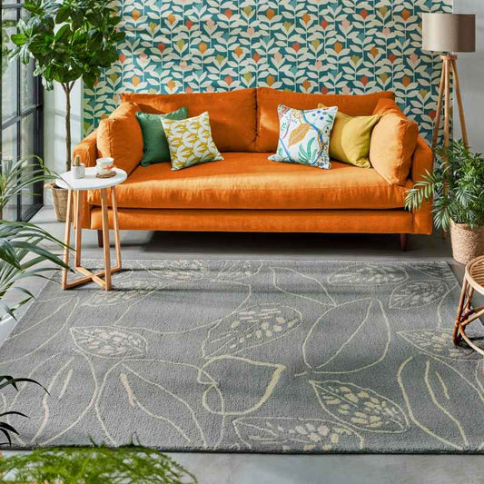 Orto 125404 Wool Rugs by Scion in Frost Grey