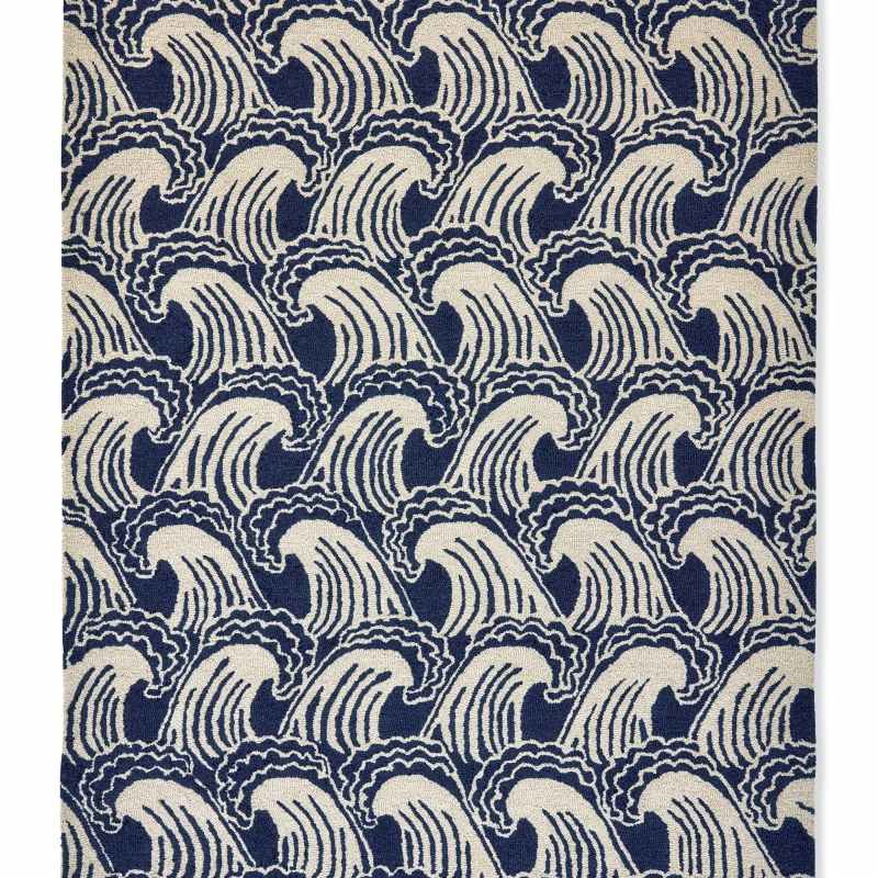 Ride The Wave 125608 Wool Rugs by Scion in Denim