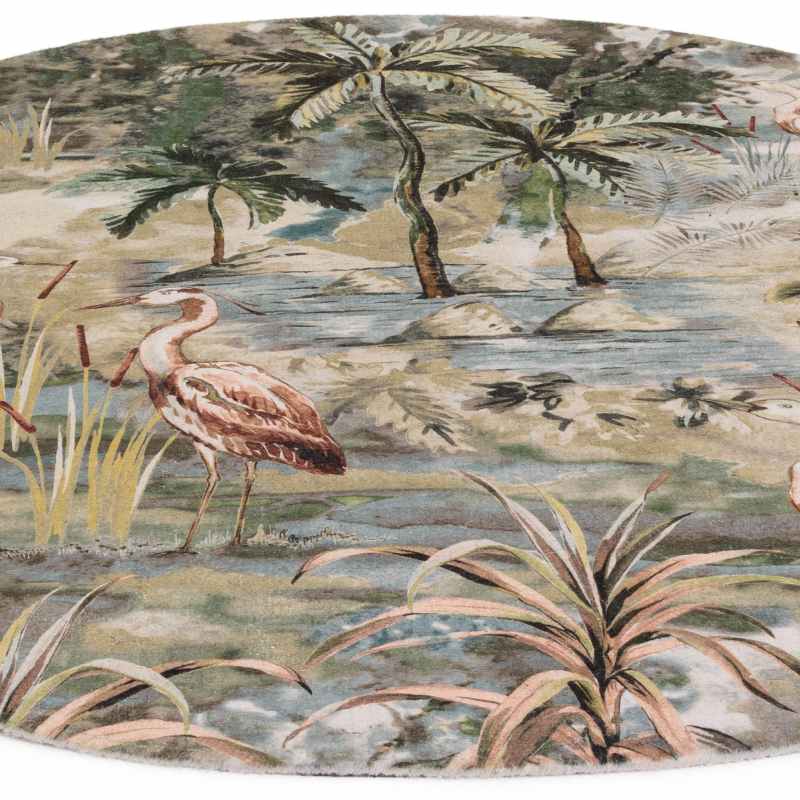 Habitat Circle Rug by Clarke & Clarke in Lagoon Blue