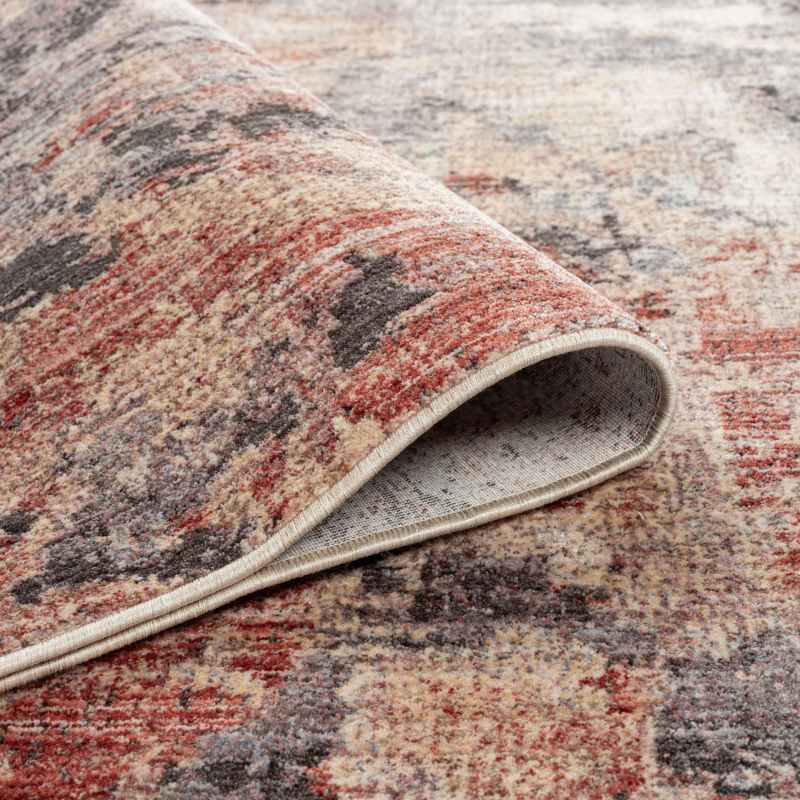 Alia 878AL Distressed Abstract Rugs in Anthra Rose