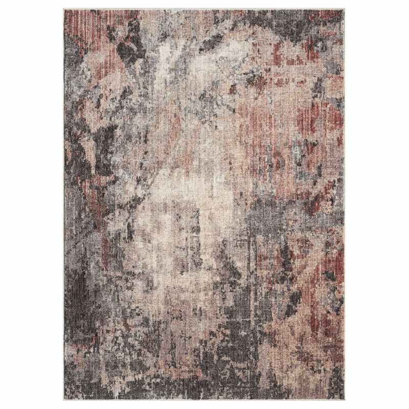 Alia 878AL Distressed Abstract Rugs in Anthra Rose