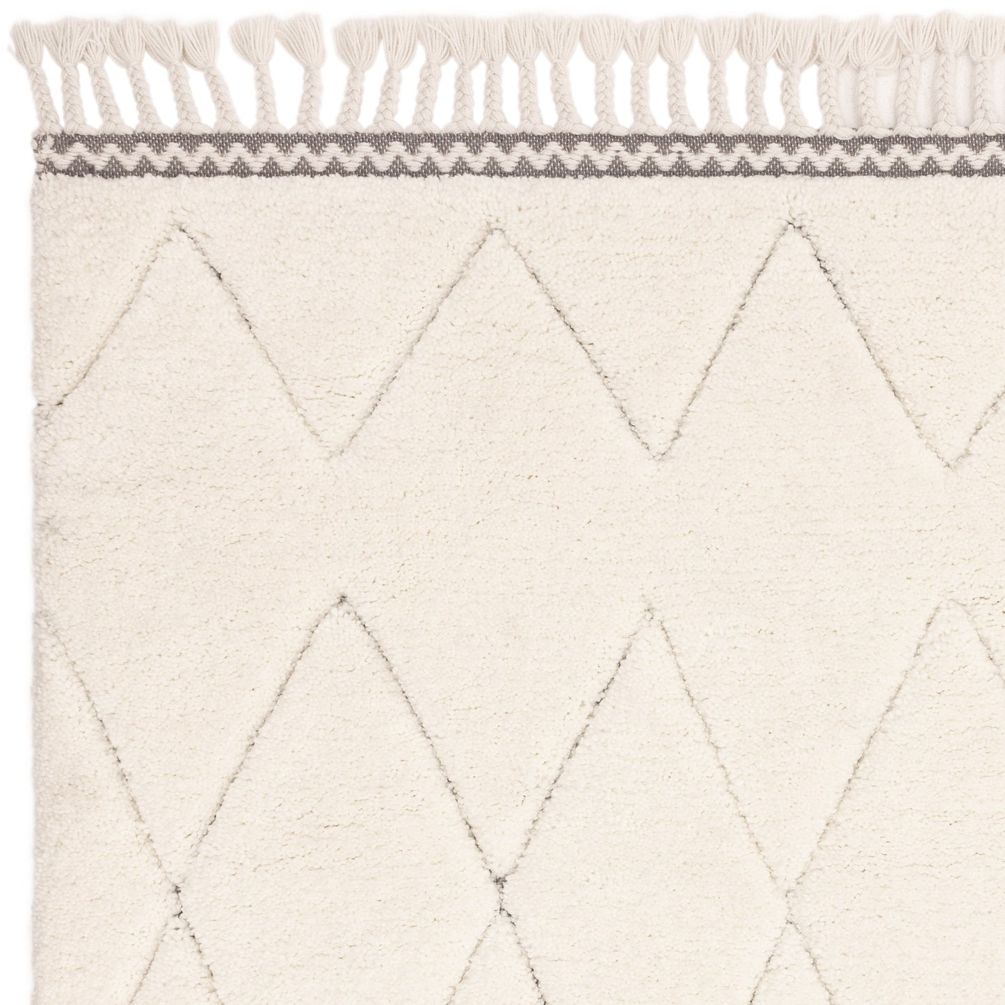 Fes FE05 Moroccan Berber Carved Boho Rugs in Cream White