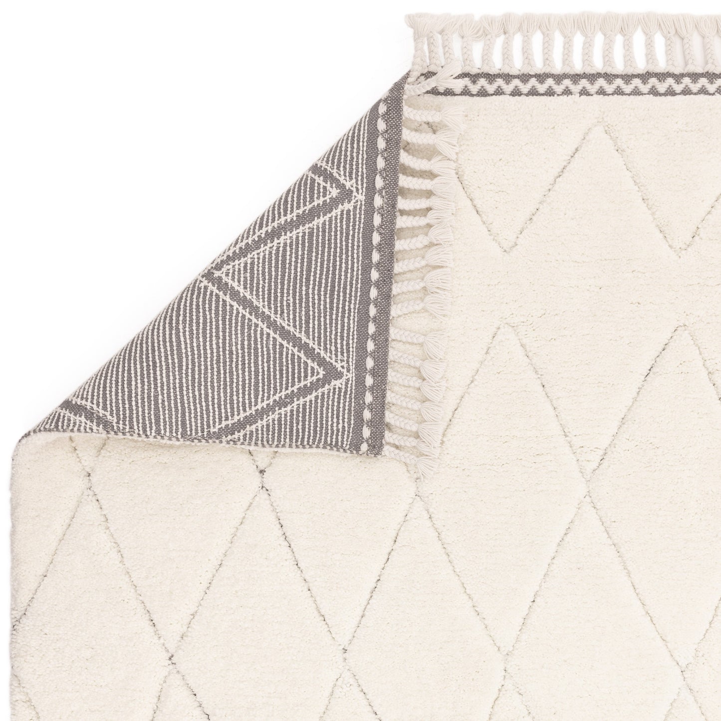 Fes FE05 Moroccan Berber Carved Boho Rugs in Cream White