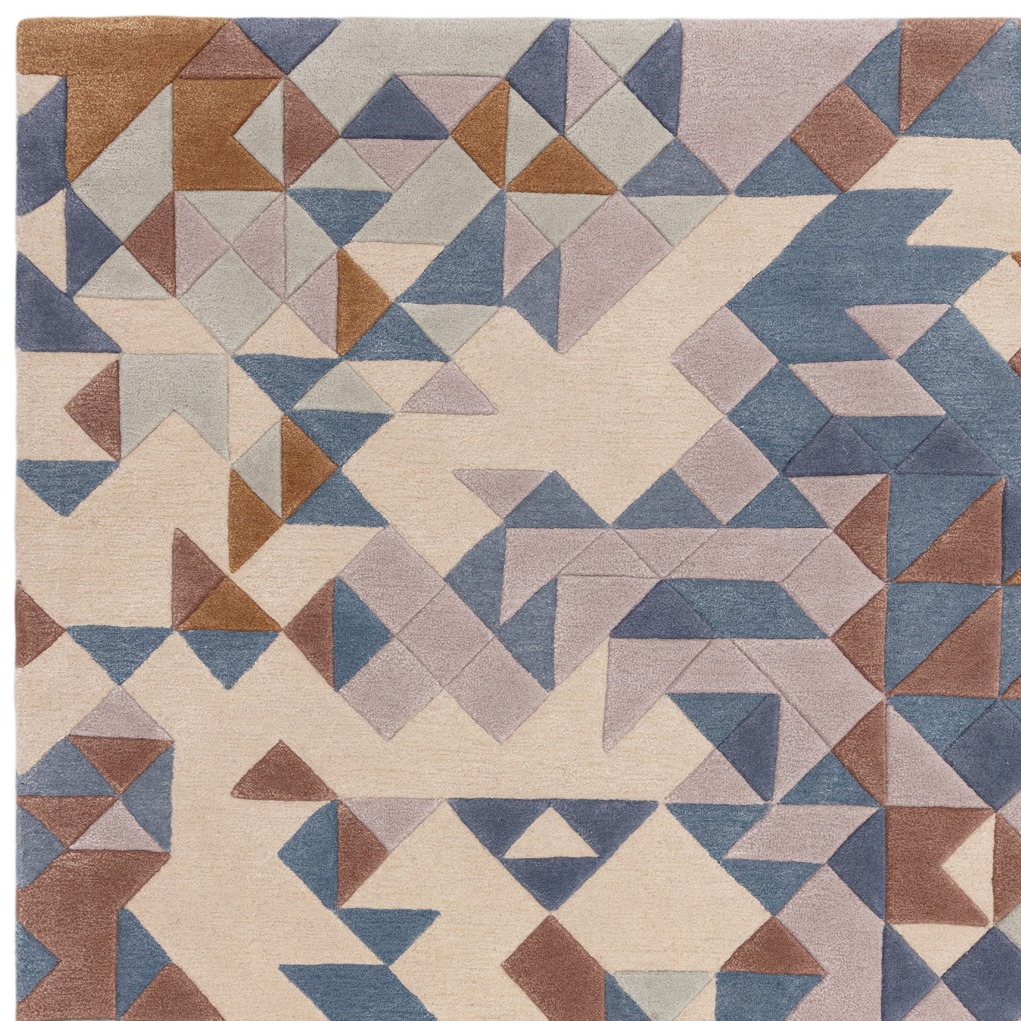 Enigma Modern Carved 3D Wool Rugs in Blue Multi