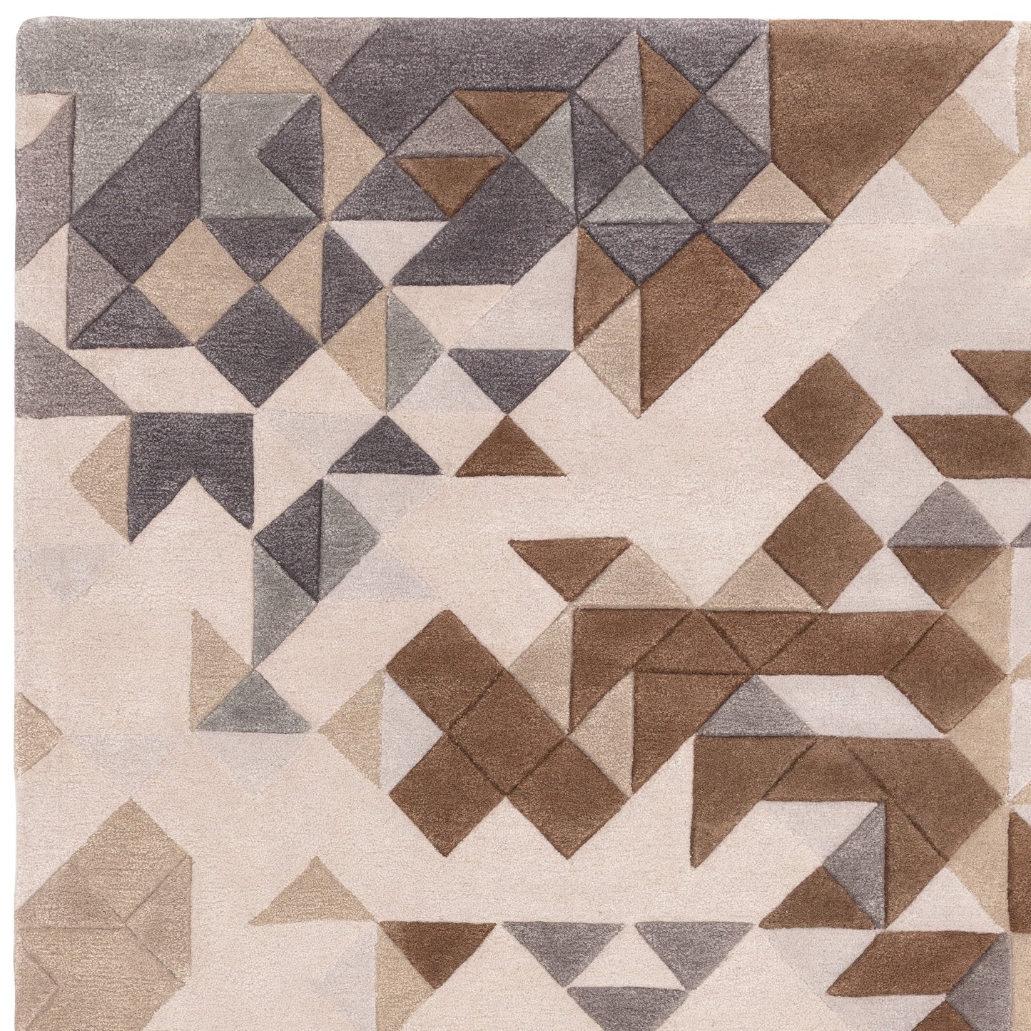 Enigma Modern Carved 3D Wool Rugs in Grey Multi
