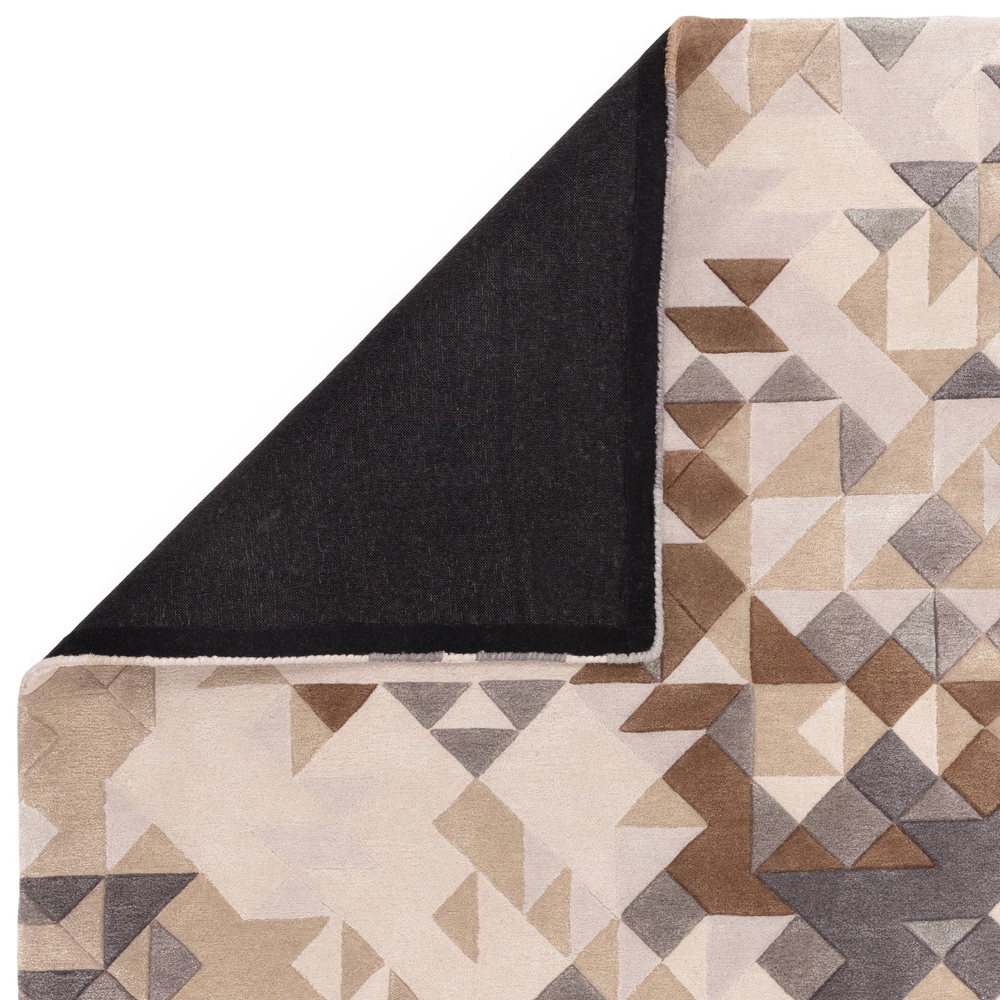 Enigma Modern Carved 3D Wool Rugs in Grey Multi