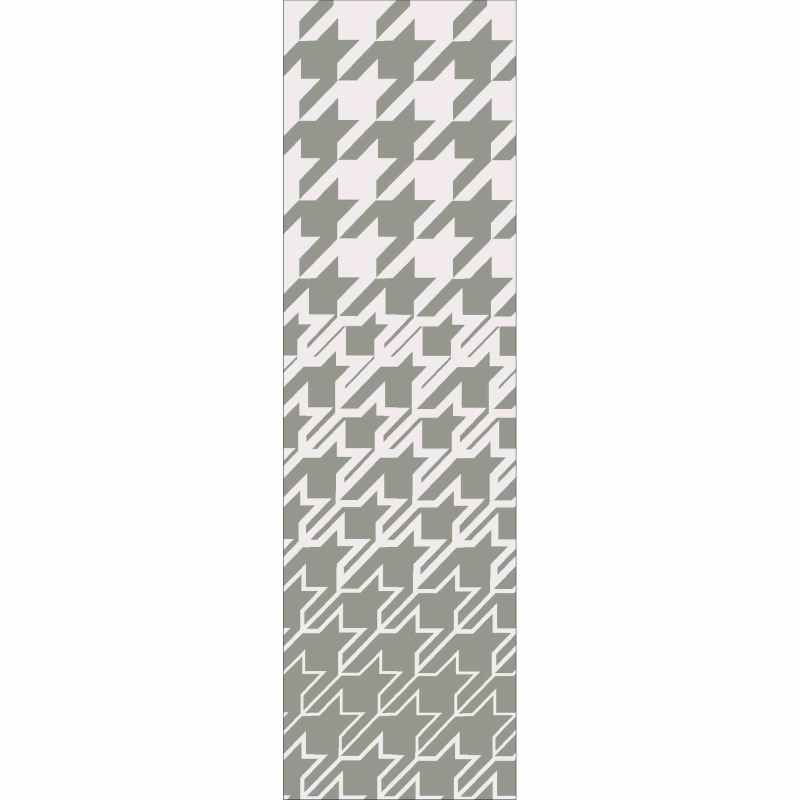 Houndstooth 162804 Wool Runner Rugs by Ted Baker in Grey