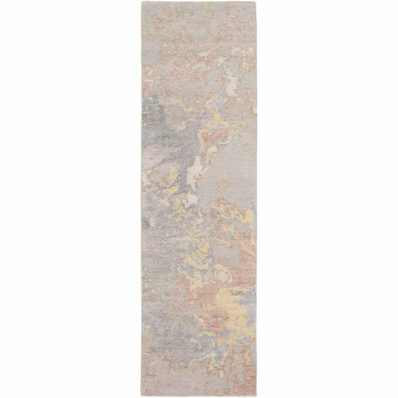 SHA20 Silk Shadows Runner Rugs by Nourison in Silver Grey