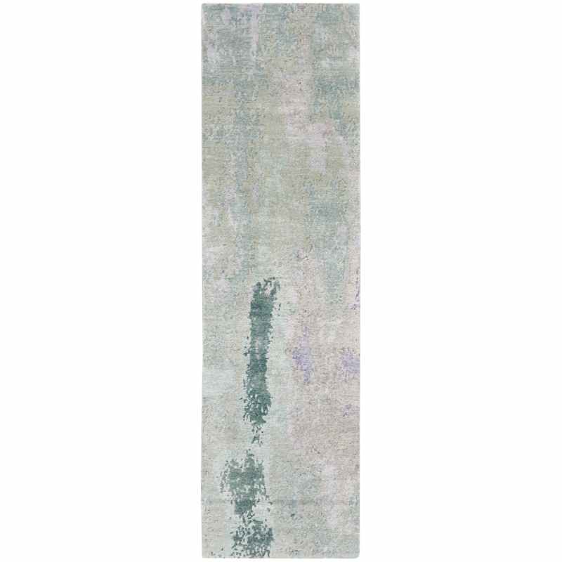 SHA22 Silk Shadows Runner Rugs by Nourison in Blue Green