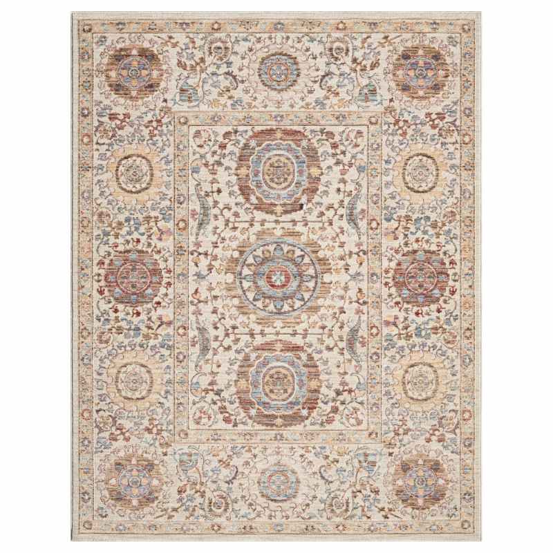 Alia 893GC Traditional Medallion Rugs in Beige Light Brown