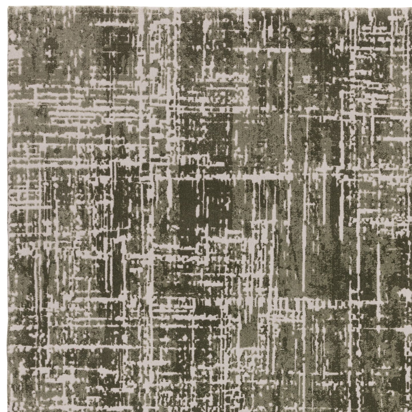 Kuza Abstract Modern Distressed Rug in Green