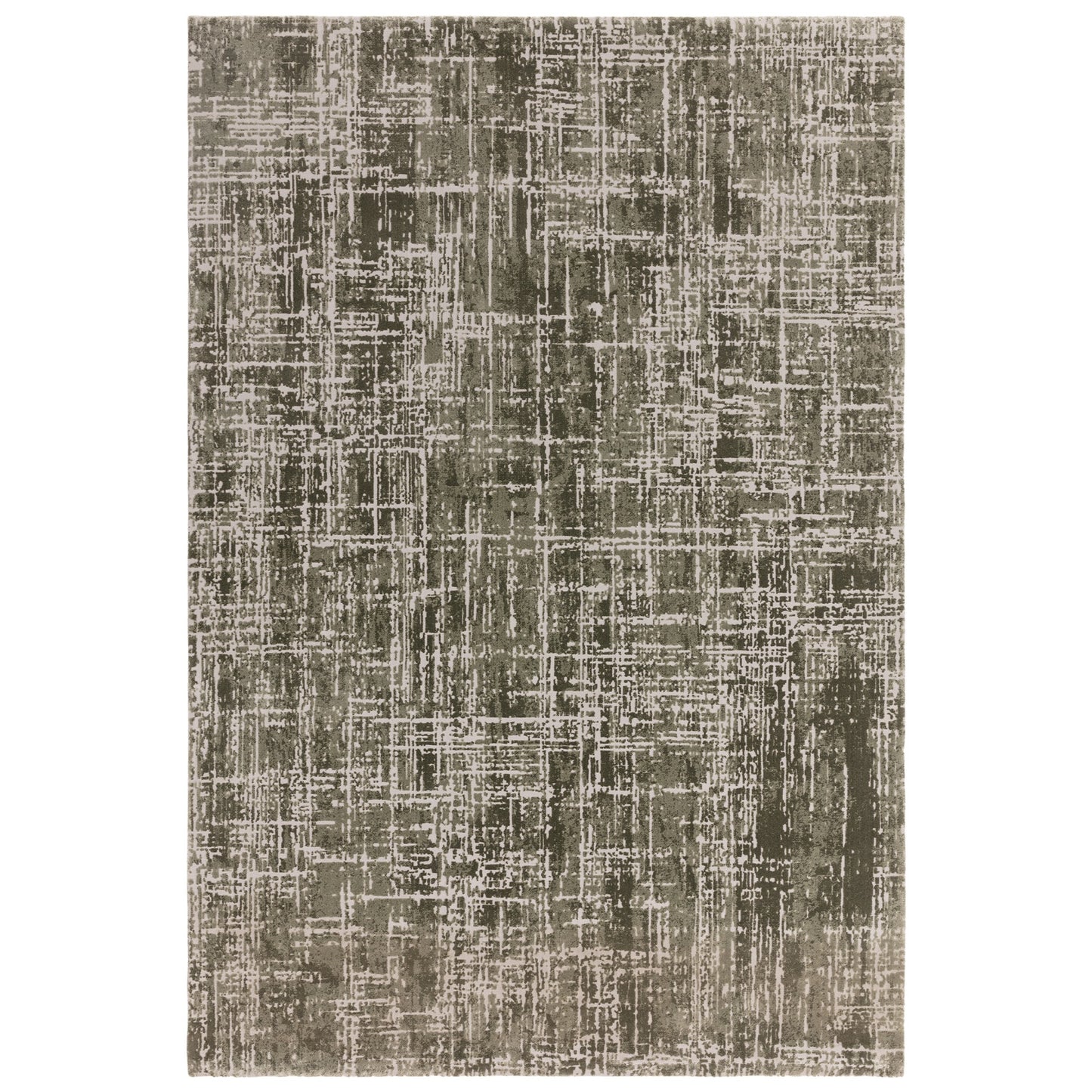 Kuza Abstract Modern Distressed Rug in Green