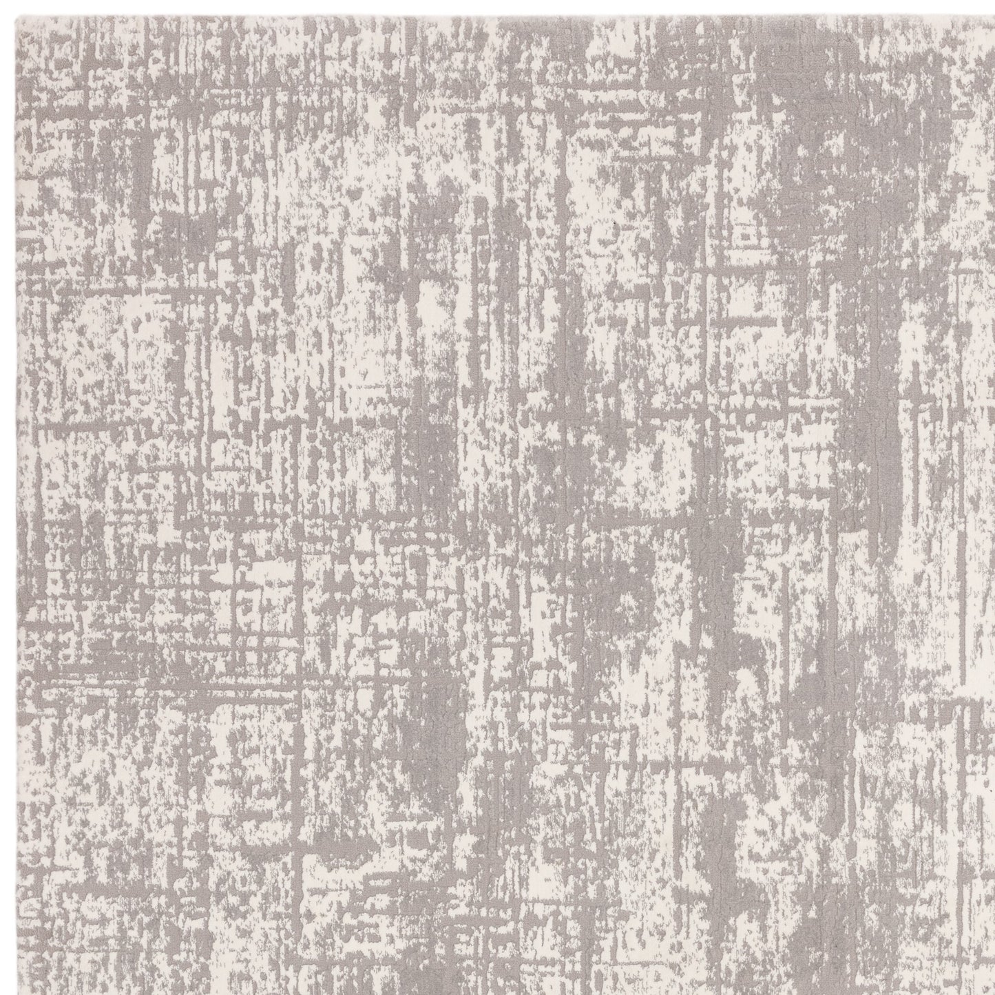 Kuza Abstract Modern Distressed Rug in Grey