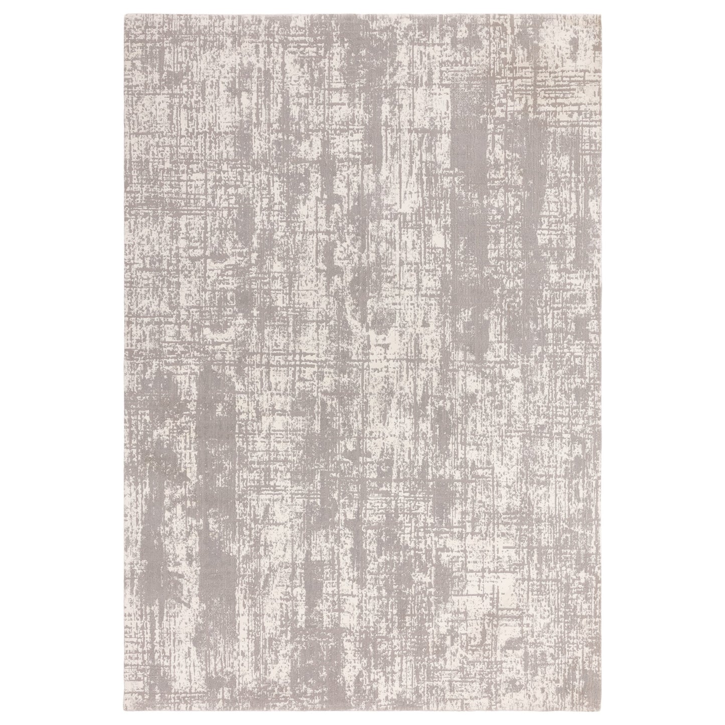 Kuza Abstract Modern Distressed Rug in Grey