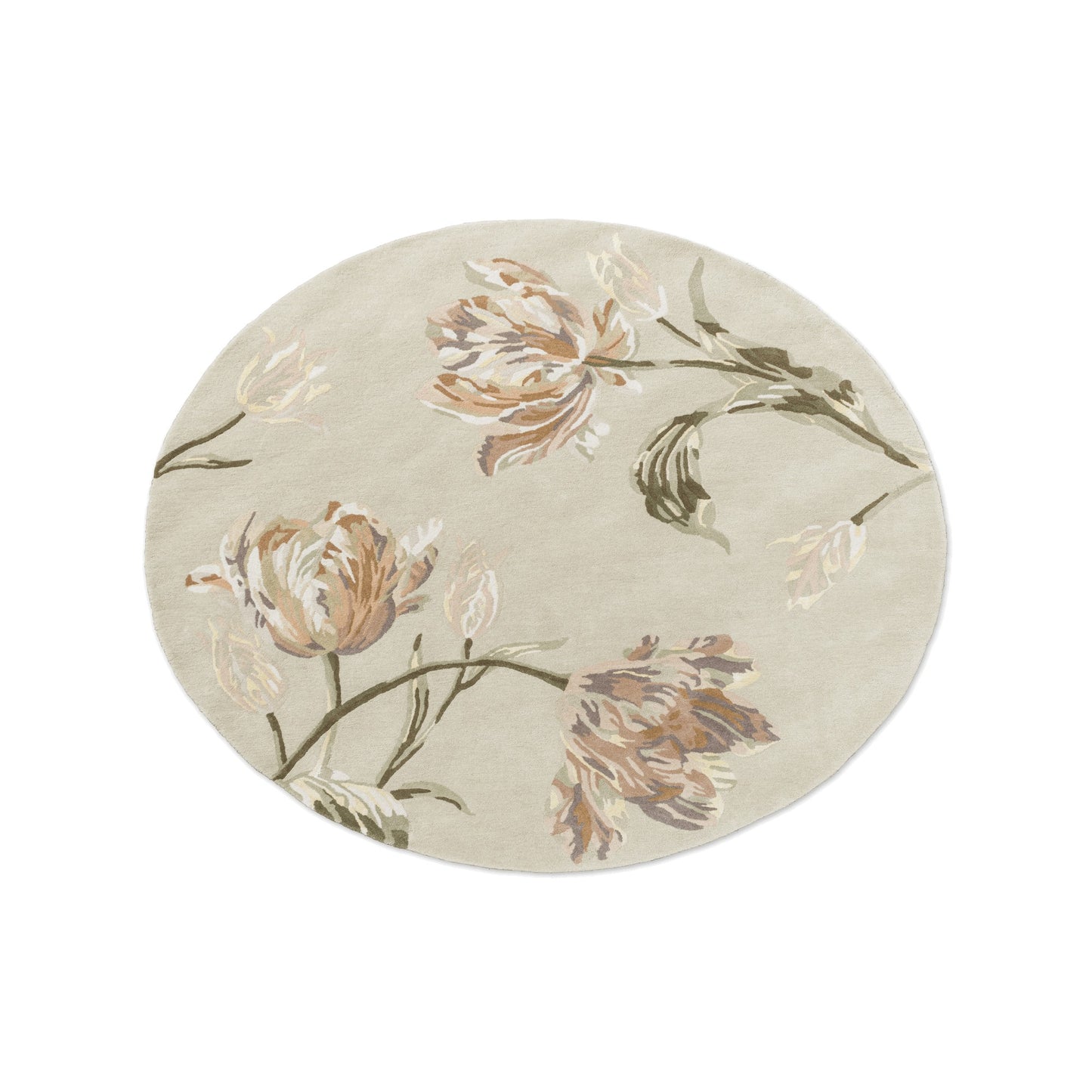 Gosford 081307 Circle Rug by Laura Ashley in Natural Sage Green