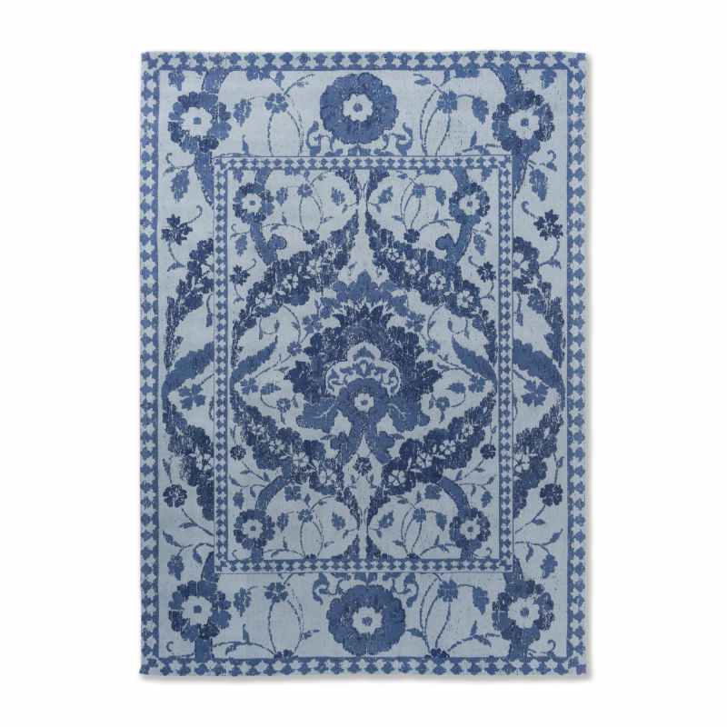 Newborough Jacquard 081608 Rug by Laura Ashley in Dark Seaspray Blue