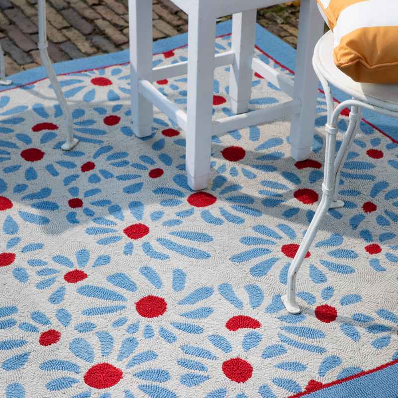 Thorncliff Daisy 480308 Indoor Outdoor Rug by Laura Ashley in Sky Blue