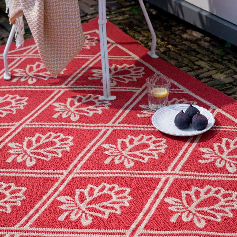 Porchester 480200 Indoor Outdoor Rug by Laura Ashley in Poppy Red