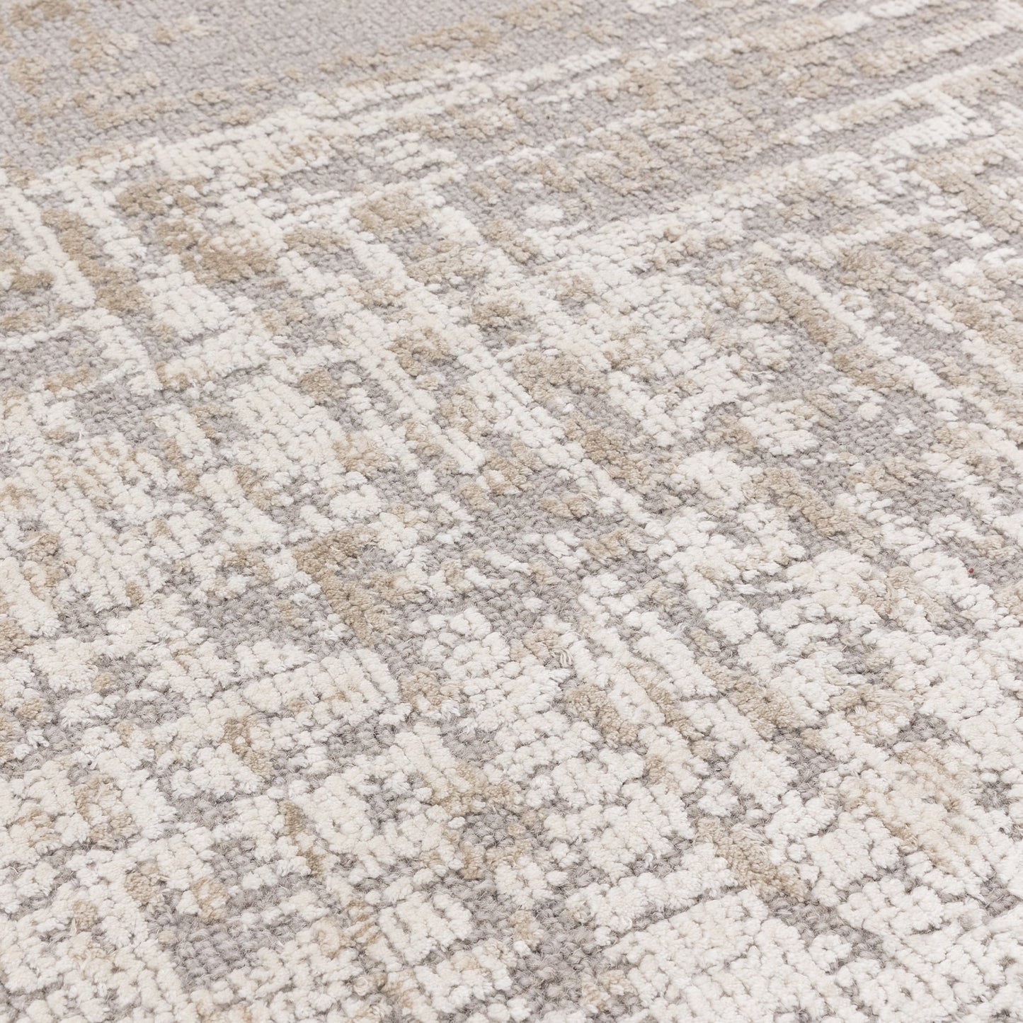 Torino Abstract Distressed Textured Wool Rugs in Natural