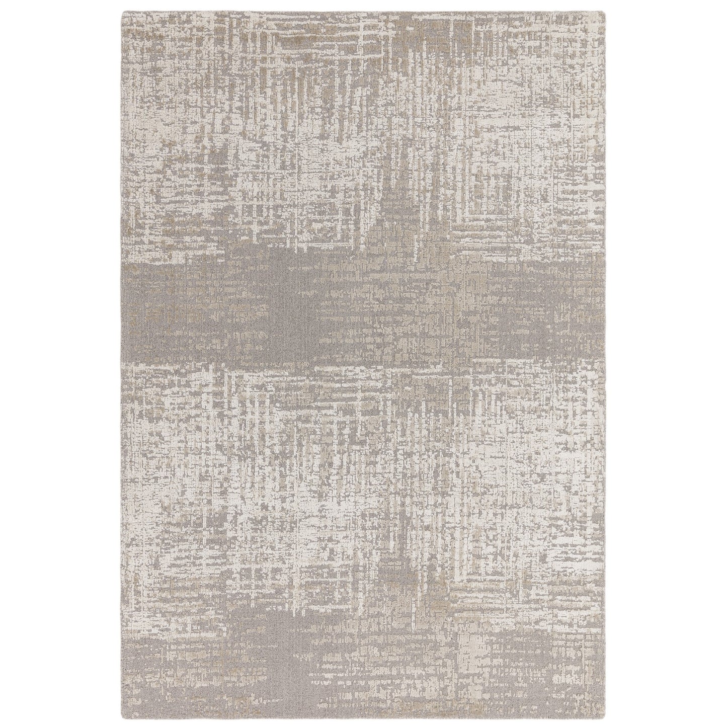 Torino Abstract Distressed Textured Wool Rugs in Natural
