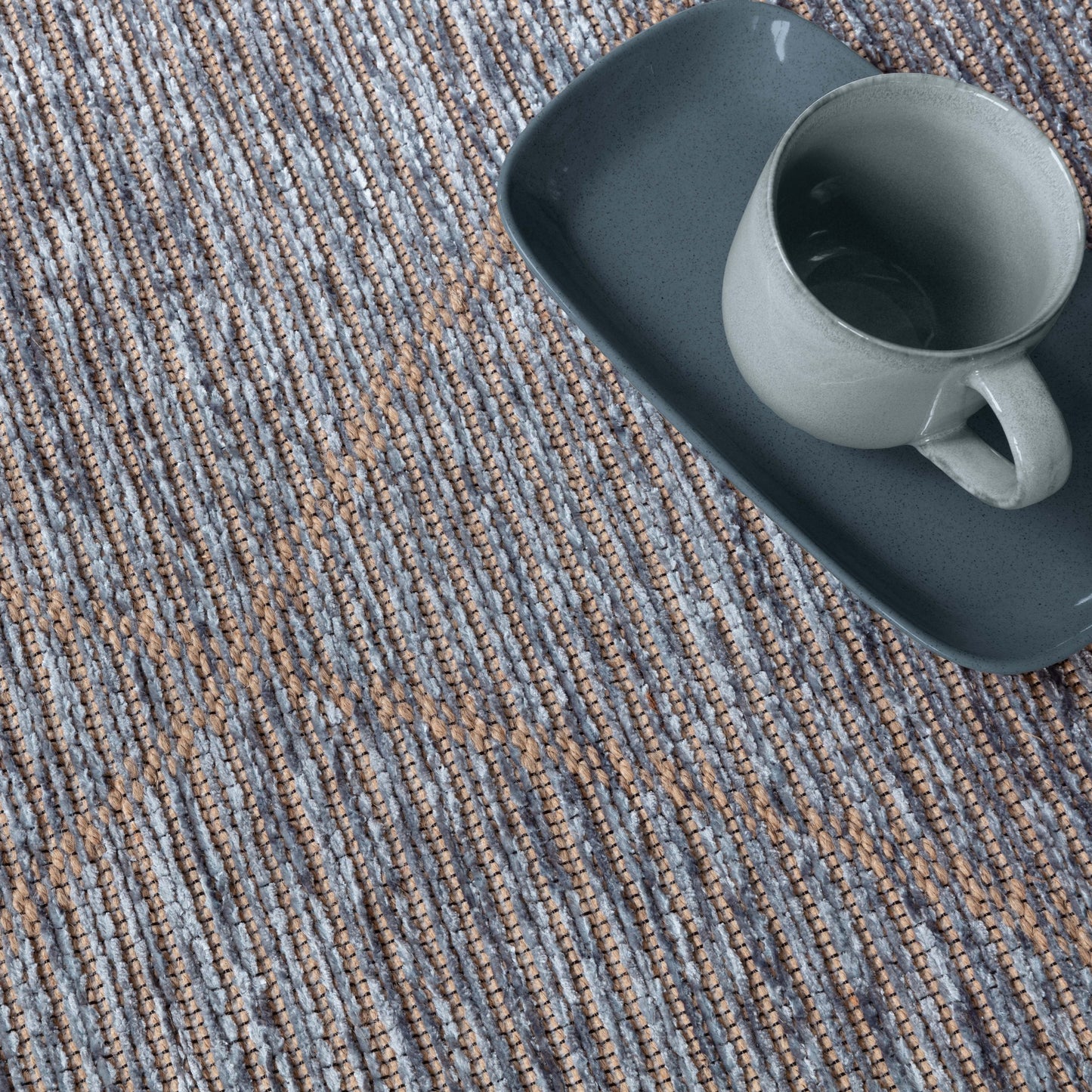 Mulberry Berber Jute Flatweave Rugs in Ice Blue