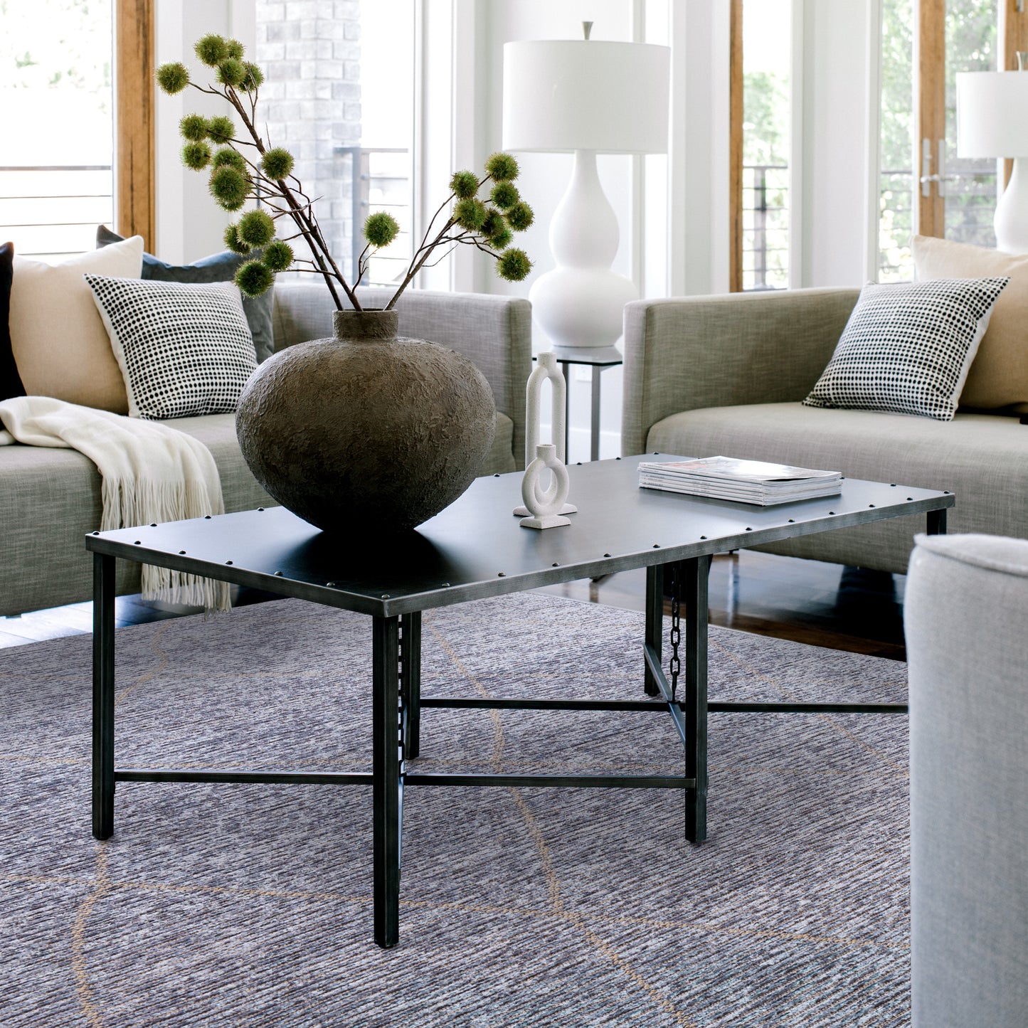 Mulberry Berber Jute Flatweave Rugs in Ice Blue