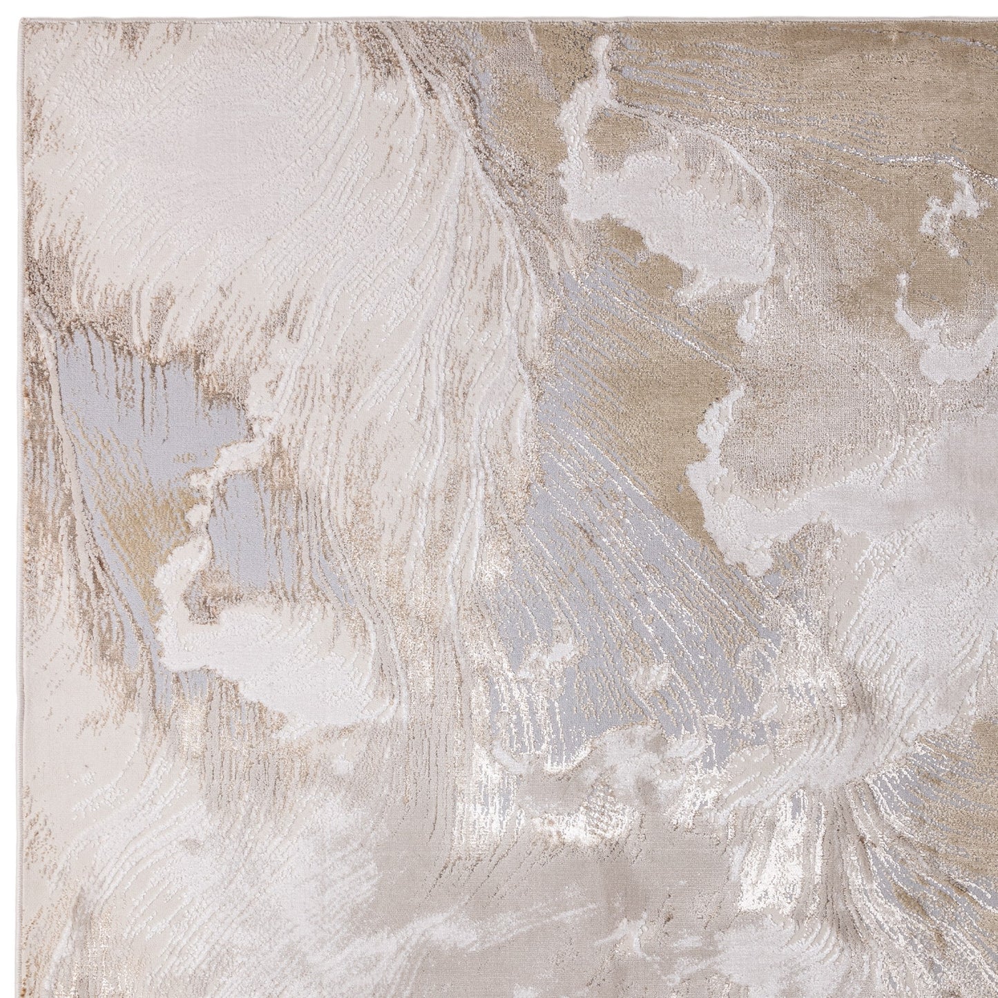 Aurora Etch AU23 Abstract Marbled Rugs in Yellow Gold