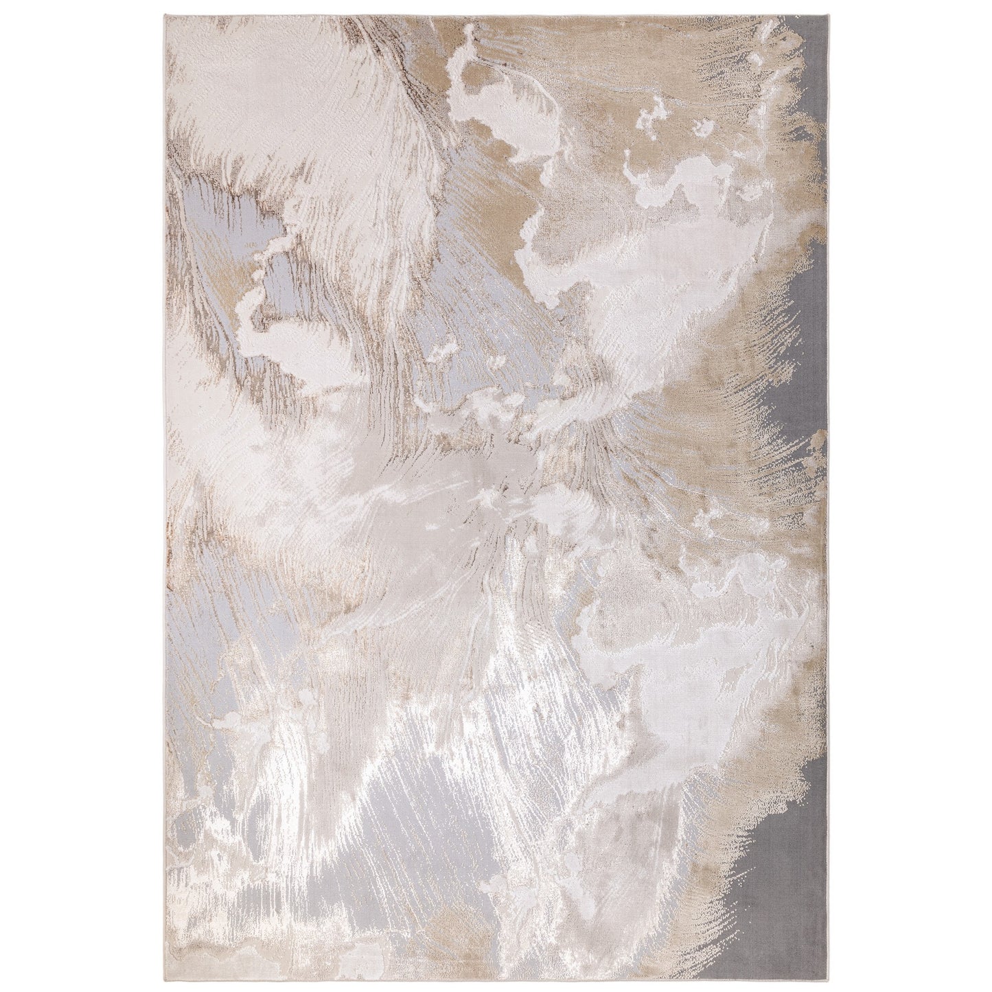Aurora Etch AU23 Abstract Marbled Rugs in Yellow Gold