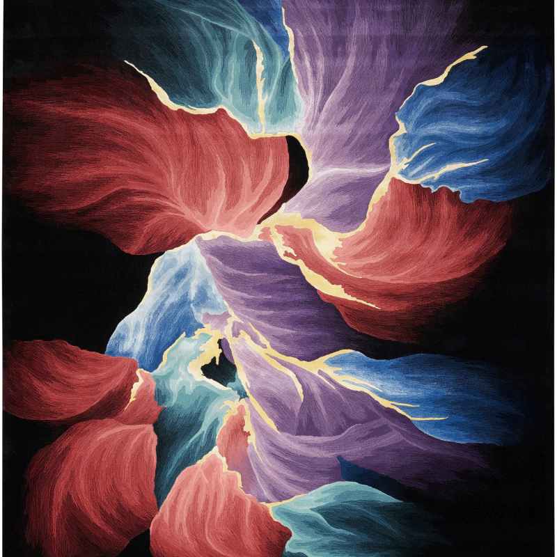 Prismatic Abstract Carved Rugs PRS34 by Nourison in Black