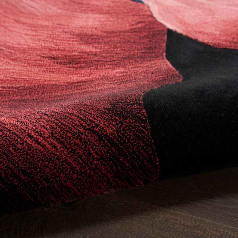 Prismatic Abstract Carved Rugs PRS34 by Nourison in Black