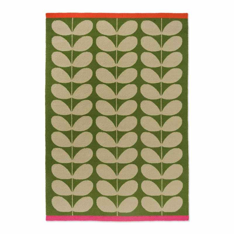 Solid Stem Indoor Outdoor Rug 463607 by Orla Kiely in Basil Green