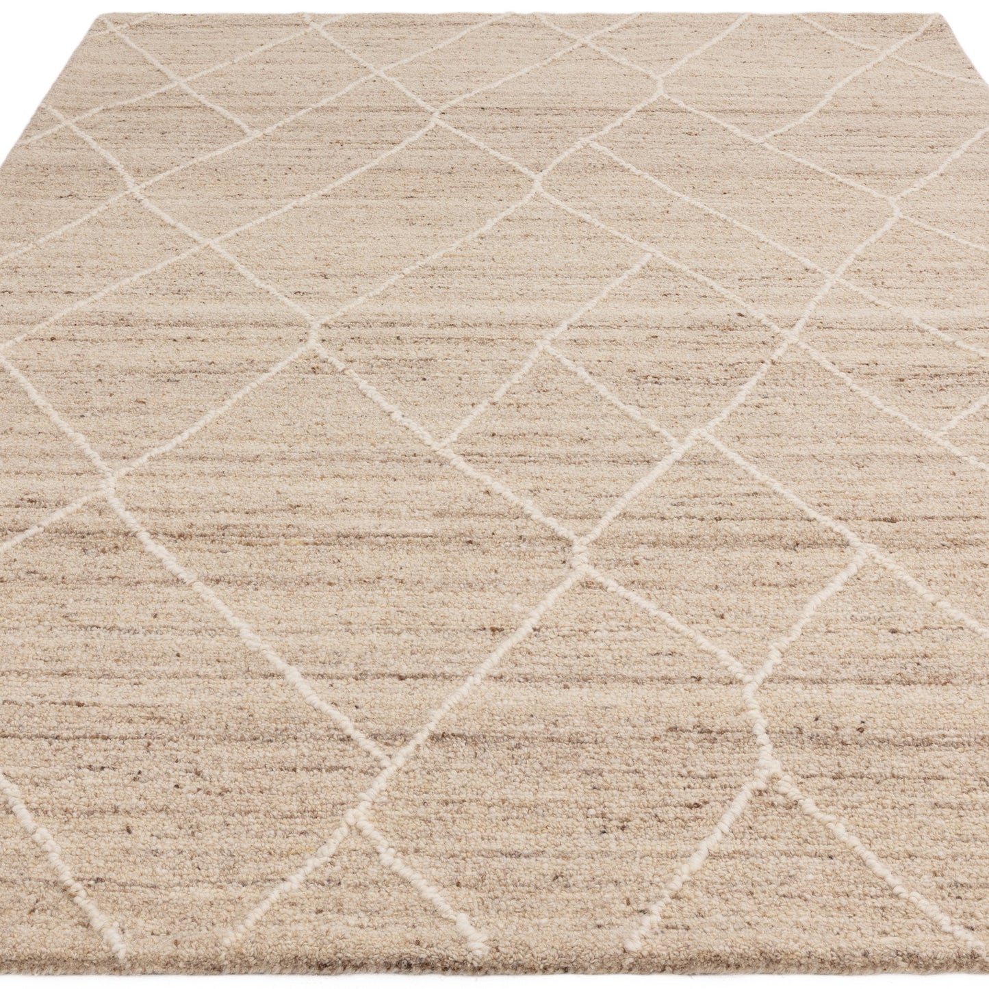 Noah Boho Moroccan Abstract Wool Rug in Natural