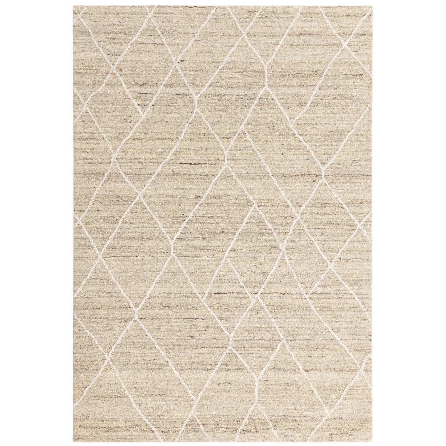 Noah Boho Moroccan Abstract Wool Rug in Natural