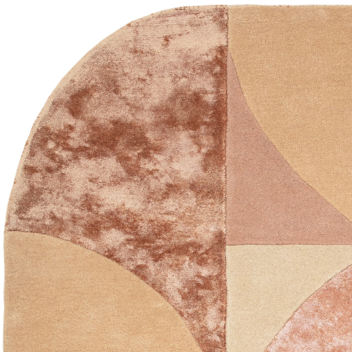 Matrix Oval Geometric Wool Rug in 78 Earth Brown