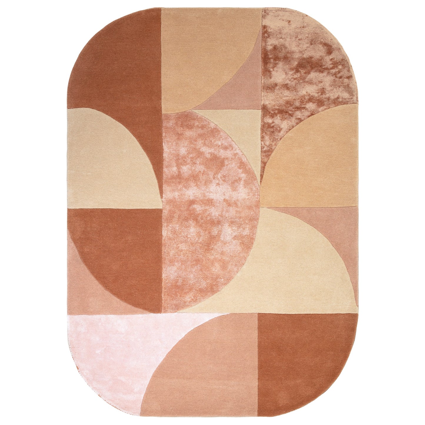 Matrix Oval Geometric Wool Rug in 78 Earth Brown