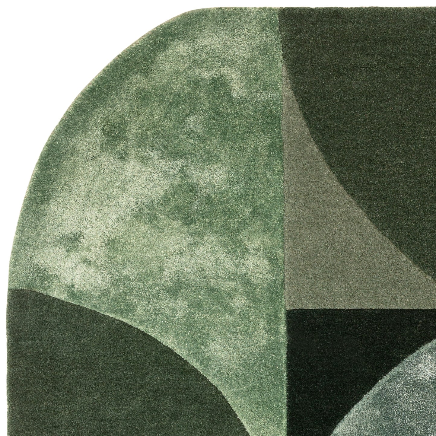 Matrix Oval Geometric Wool Rug in 75 Forest Green