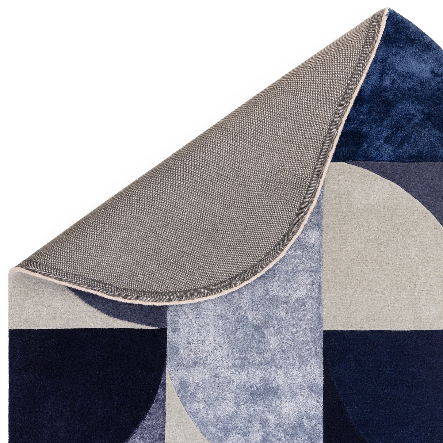 Matrix Oval Geometric Wool Rug in 74 Indigo Blue