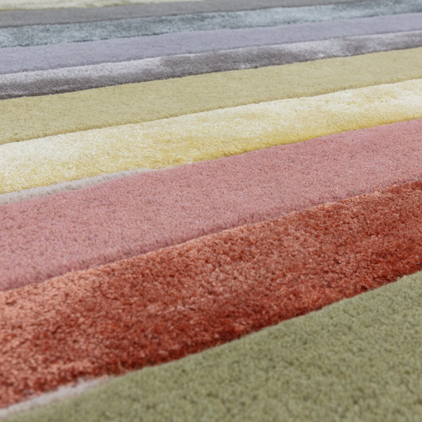 Matrix Pod Carved Stripe Wool Rug in 84 Pastel Multi