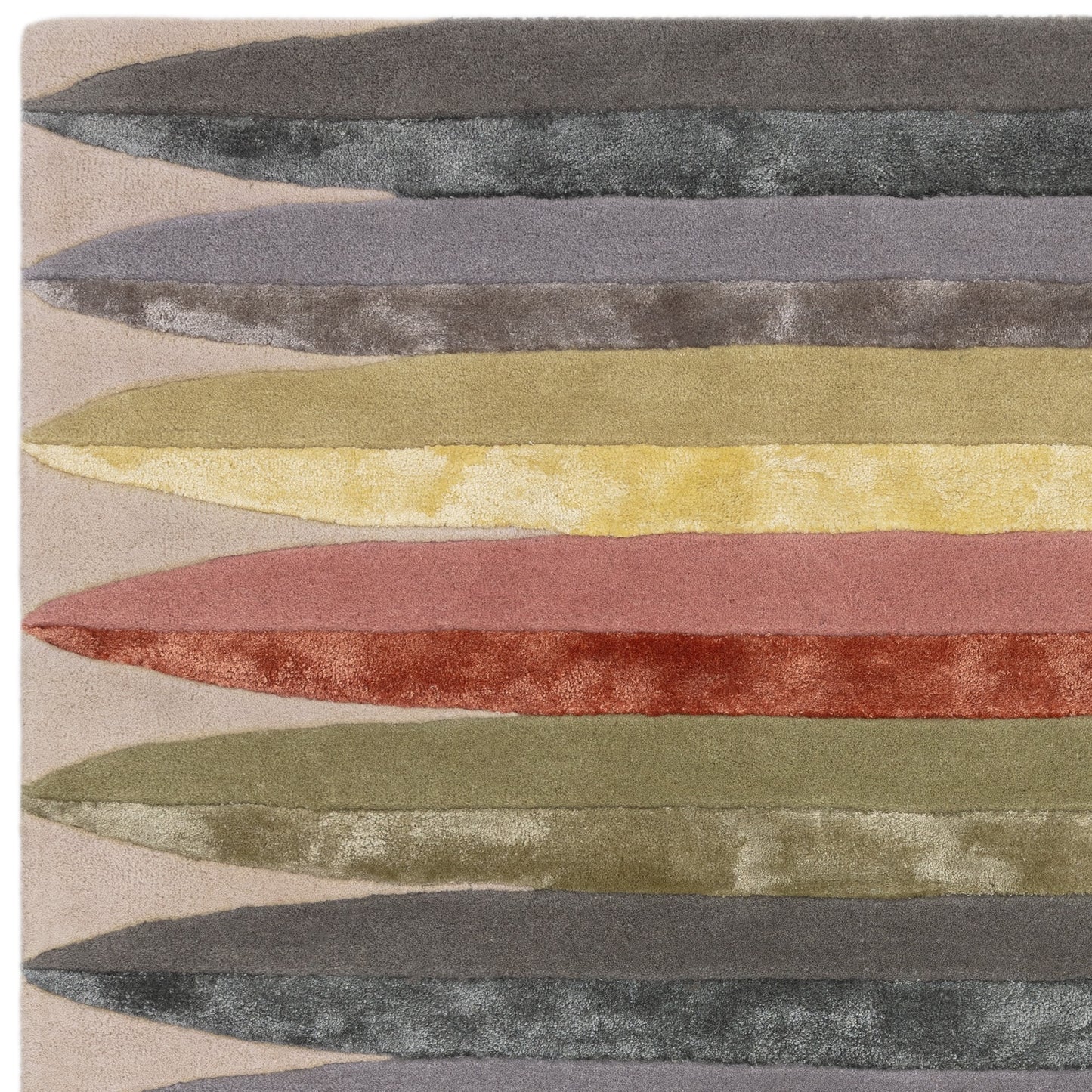Matrix Pod Carved Stripe Wool Rug in 84 Pastel Multi